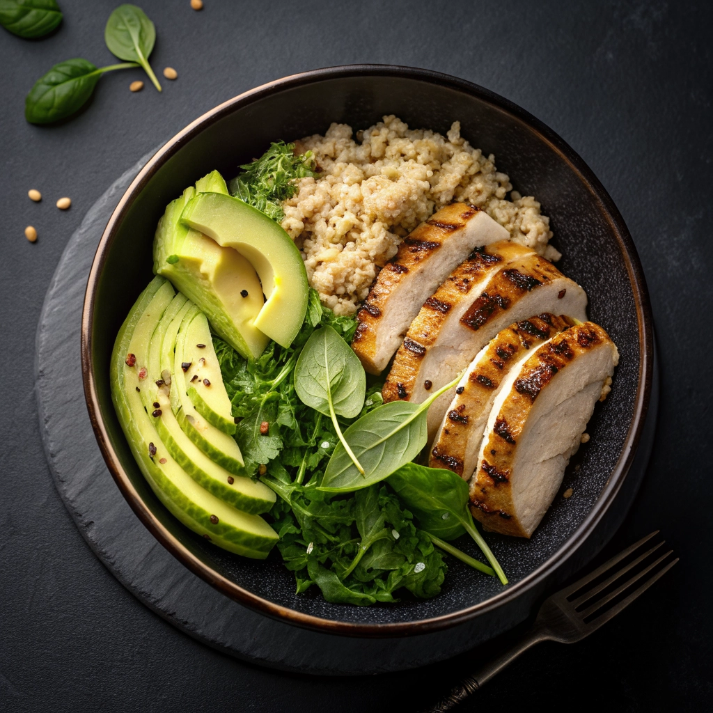 Healthy meal bowl filled with wholesome ingredients
